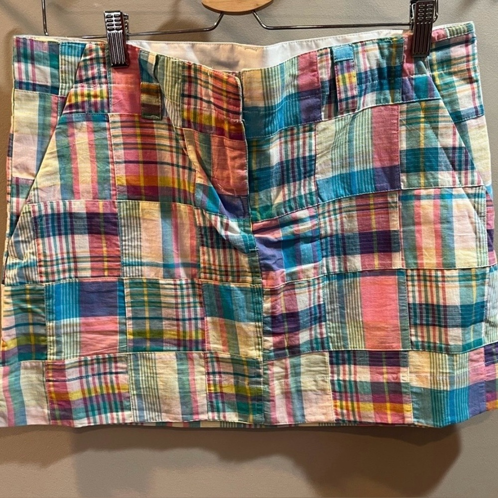 Pastel Madras Paid Mini Skirt